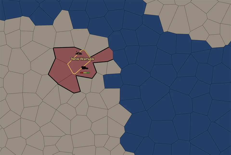 Global Triumph screenshot showing a capital with a land base and a construction truck